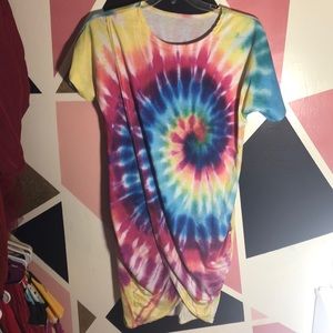 tie dye rainbow wrap dress size 1x
